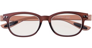 【在庫処分】メイガン おしゃれ 老眼鏡 ブルーライトカット ブラウン 度数+2.50 (colorfulook 軽量 形状記憶 フレーム) 5562-25