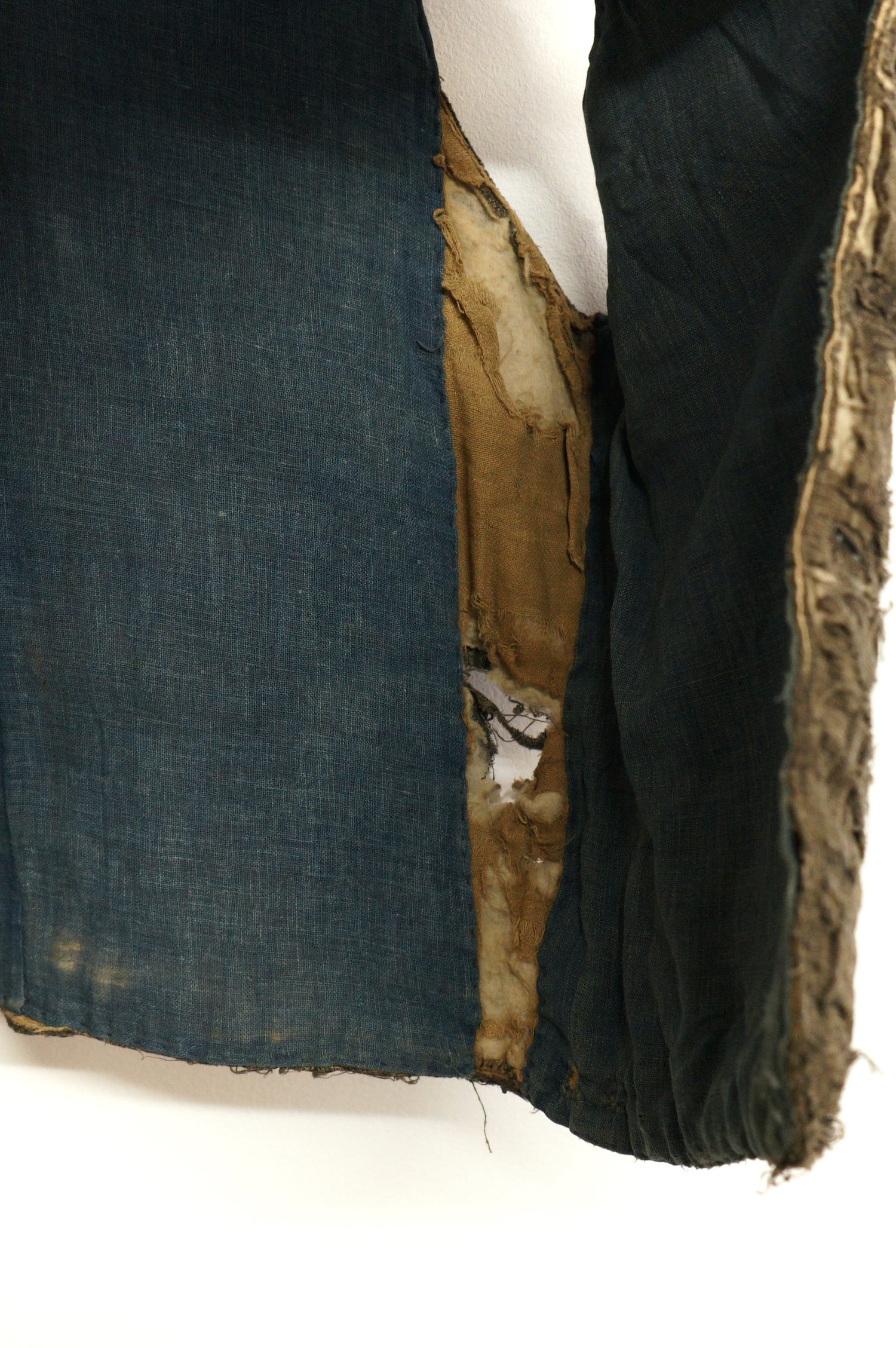 1609 襤褸 ボロ 綿入れ ベスト 袖無し 藍染 木綿 古布 昭和レトロ