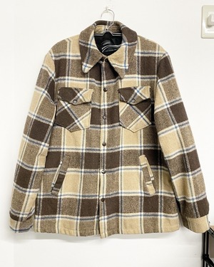 80sMontgomeryWard Wool Check Mackinaw Jacket/L-XL