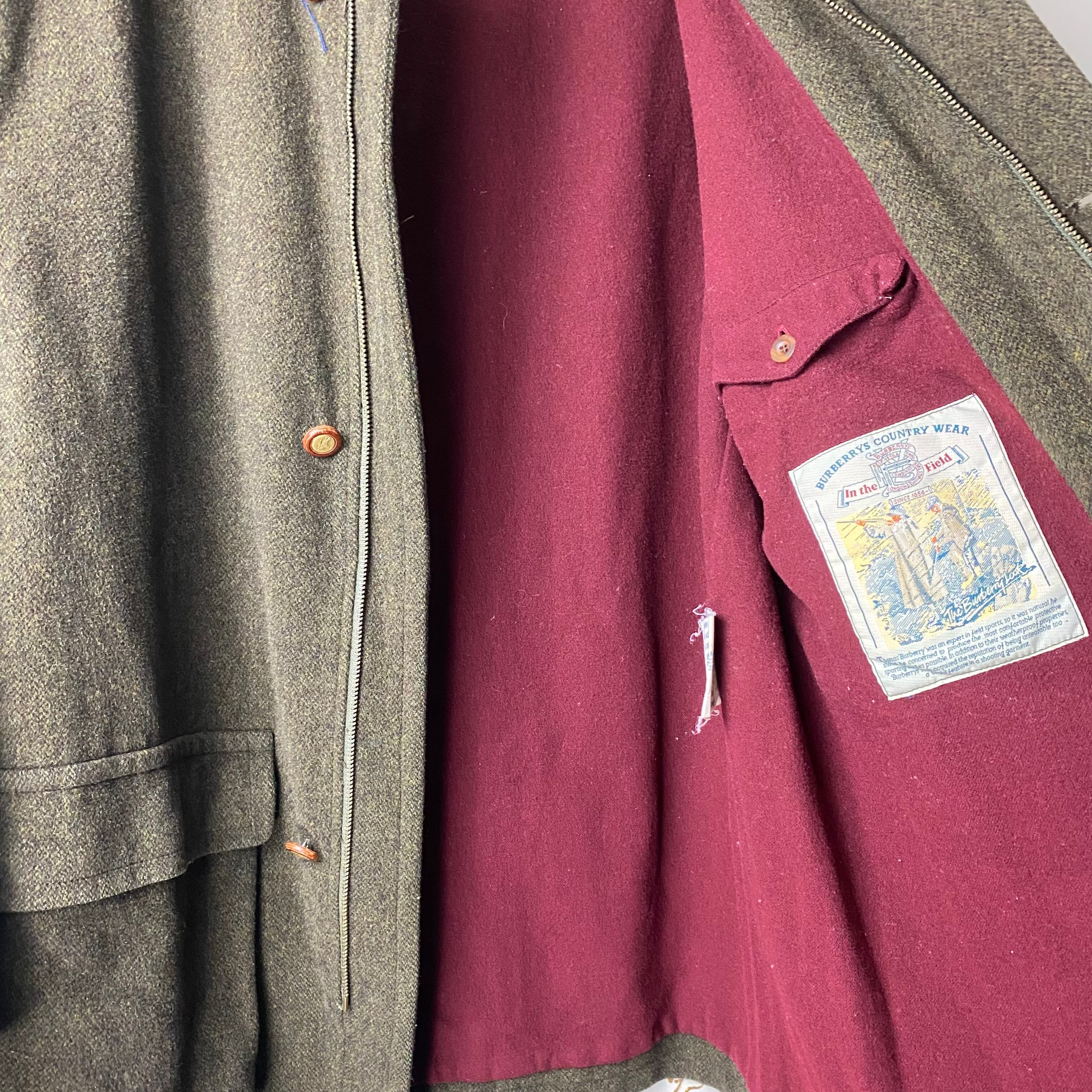 vintage BURBERRYS wool coverall coat made in SPAIN | NOIR ONLINE