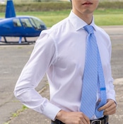 Maurizio TALARICO Collection 3-fold Tie in Silk Submarine Pattern Light Blue