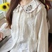 スカラップレースカラー刺繍ブラウス ・12177