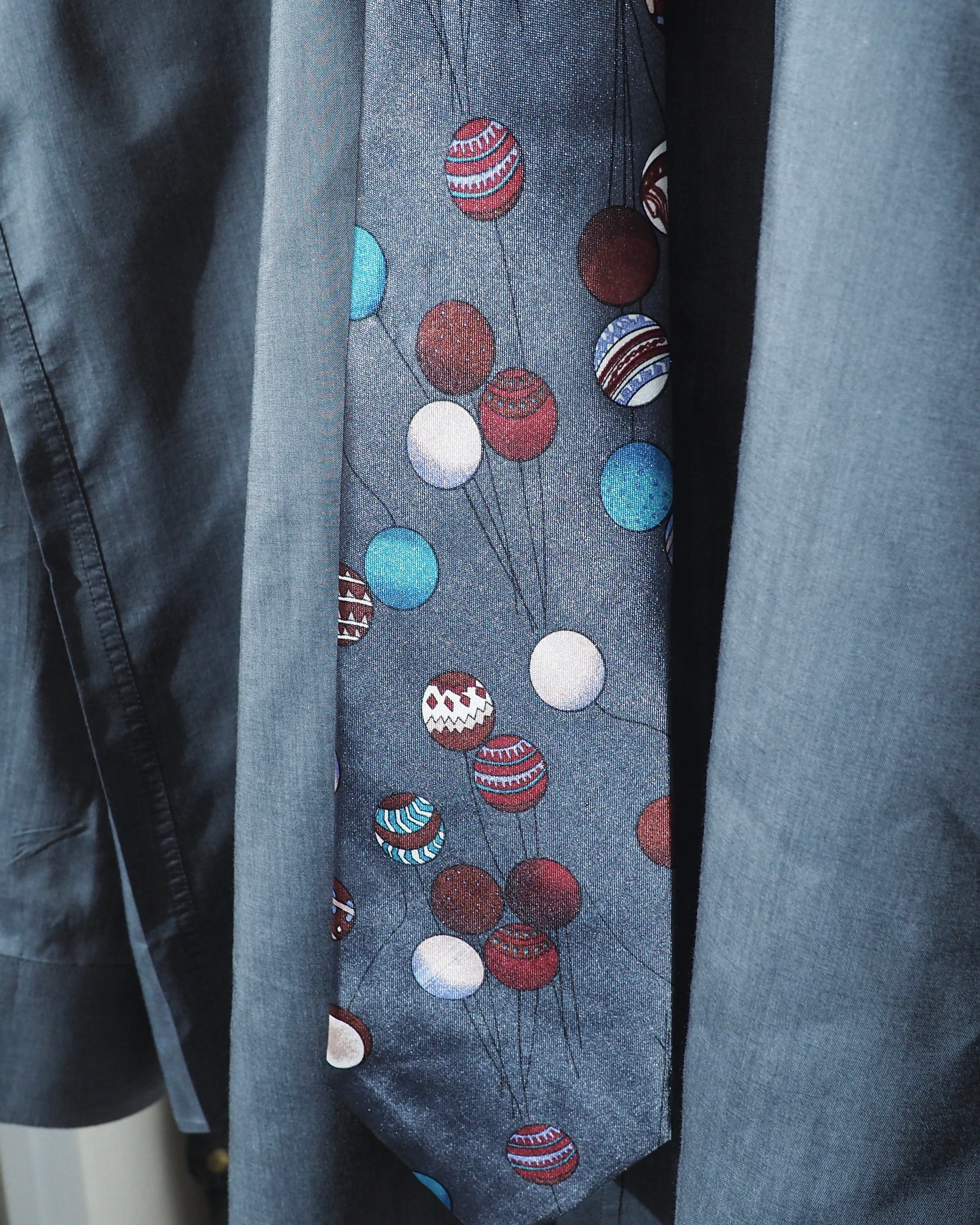 1990s Multi color Balloon pattern vintage Tie