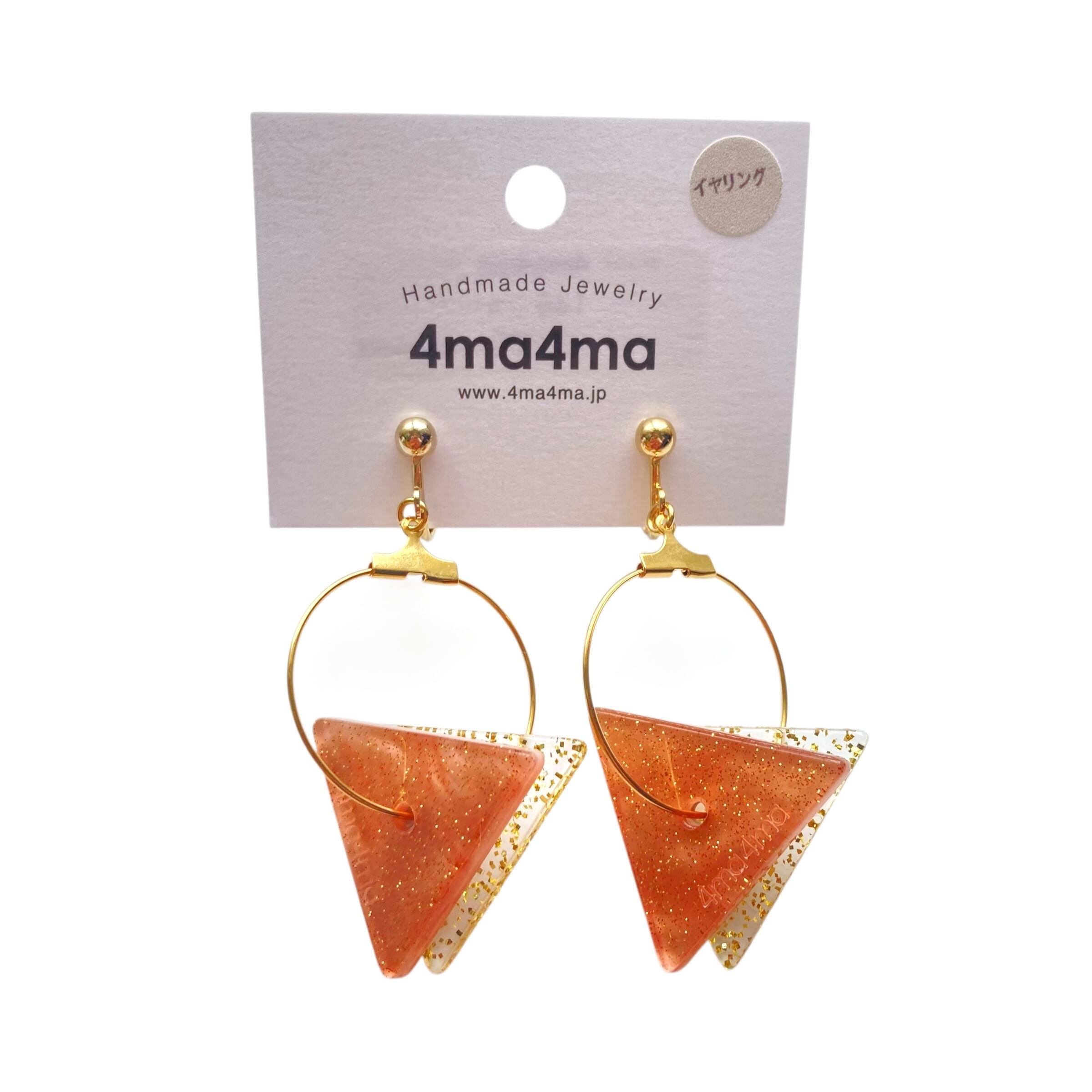 【12/14(日)21:00-12/17(水)12:00まで限定❣️】4ma4ma / 三角フープイヤリング(ブラウン)