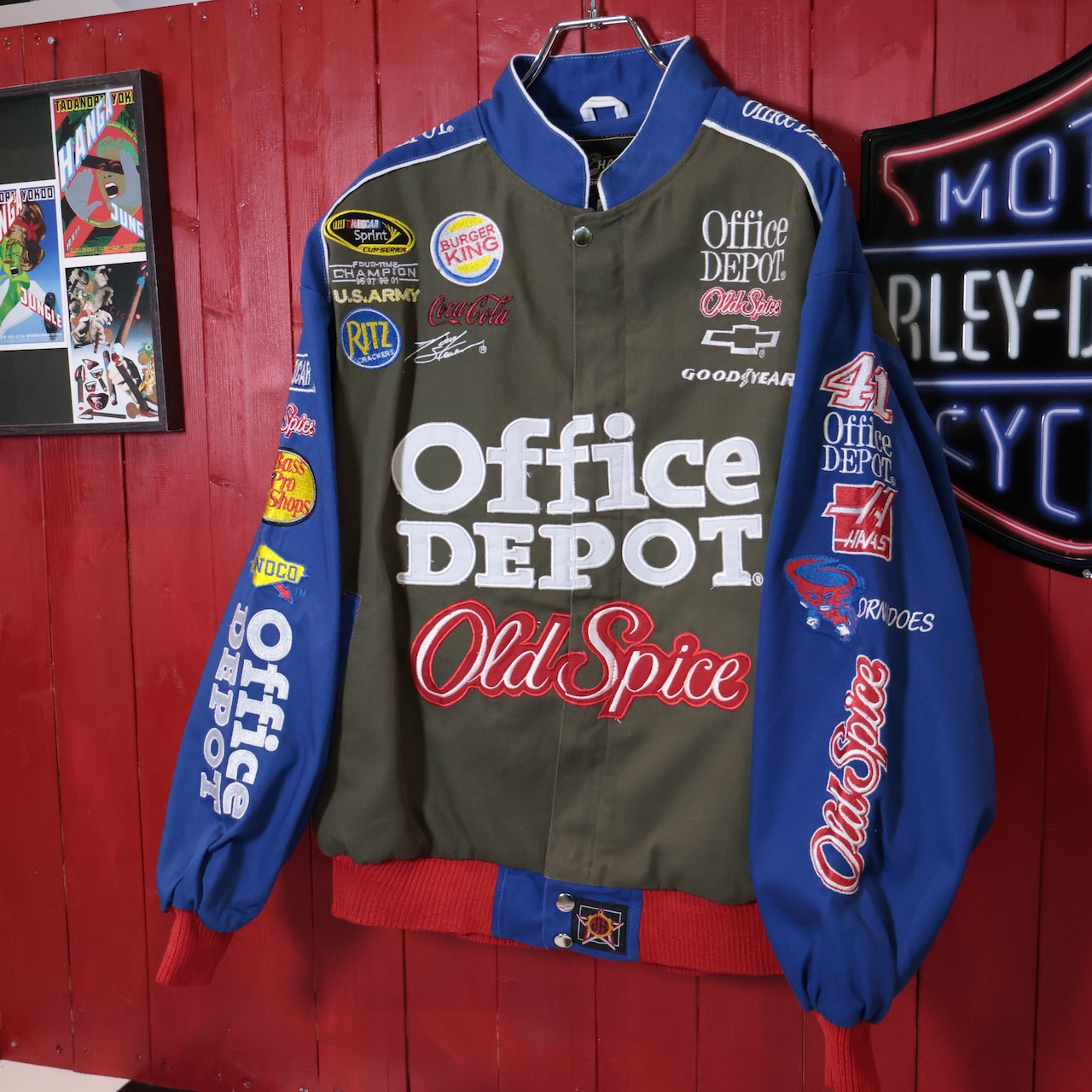 CHASE JH レーシングジャケット フルデコ グレー×ブルー L