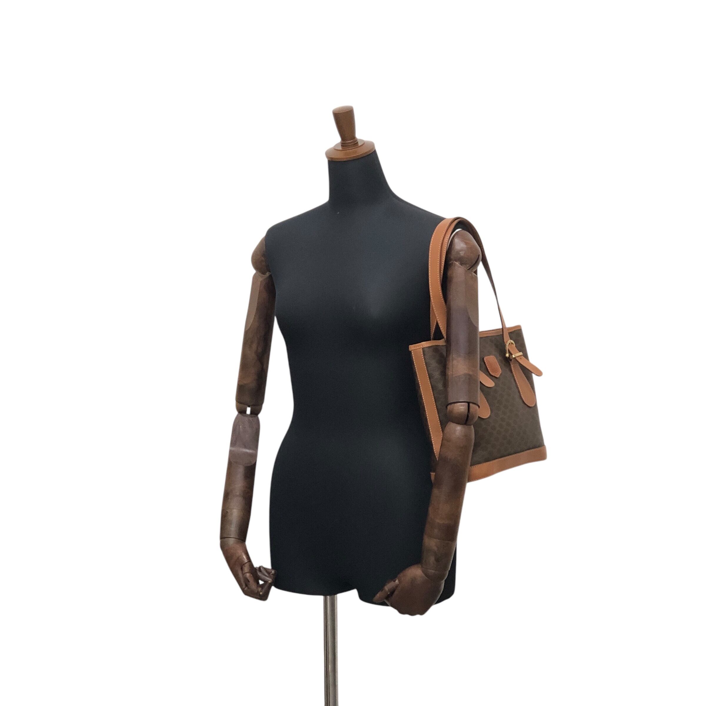 CELINE セリーヌ マカダム トートバッグ ブラウン ブラゾン型押し PVC