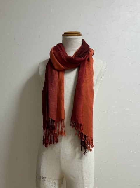 Gradation Design Watermark Pattern Fringe Stole