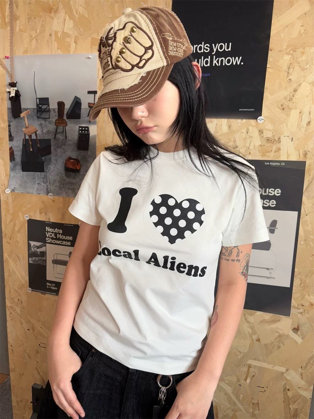 00s I LOVE Local Alien Tee Tシャツ y2k | Juns garment service