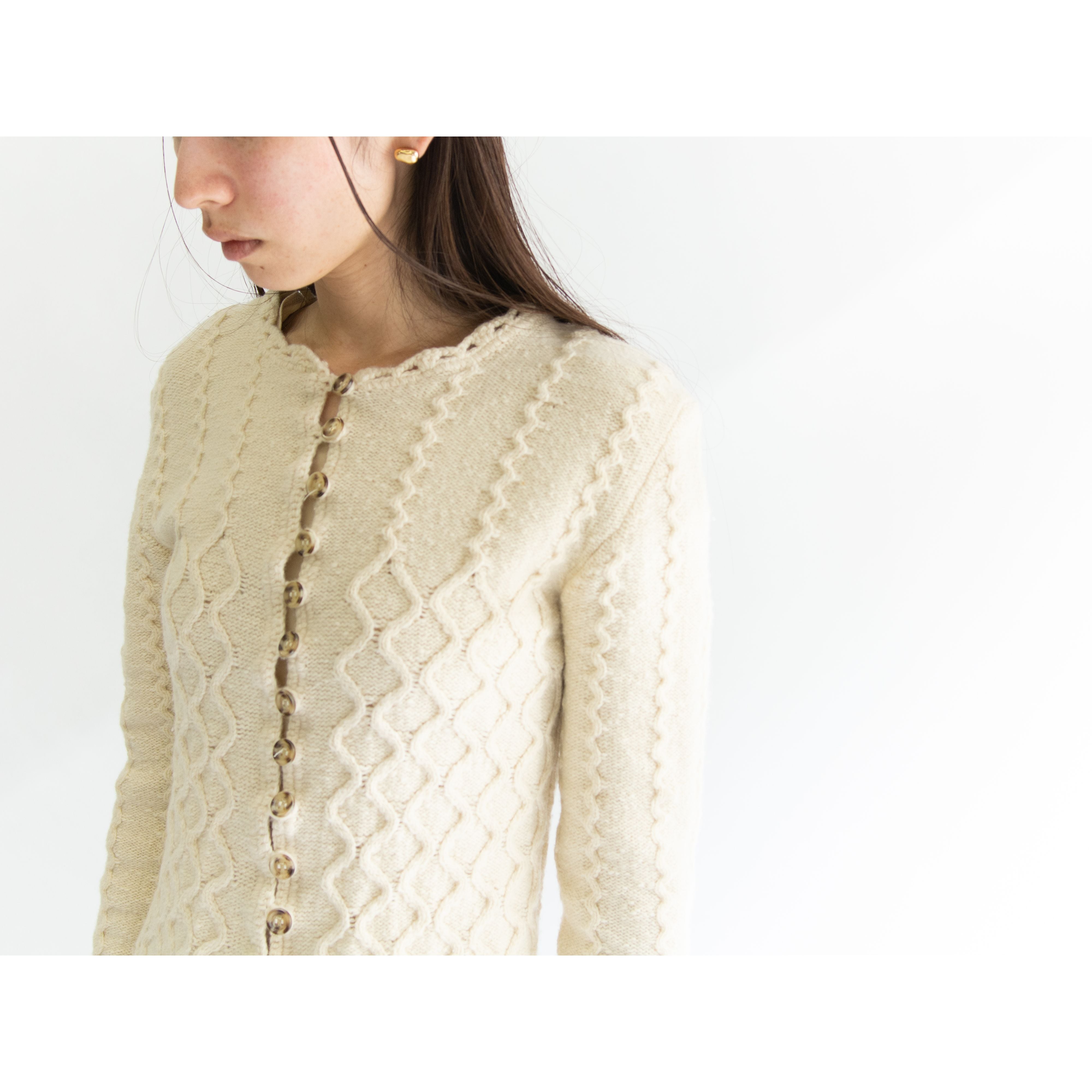 Chloe】Cable knit cardigan（クロエ ケーブルニットカーディガン