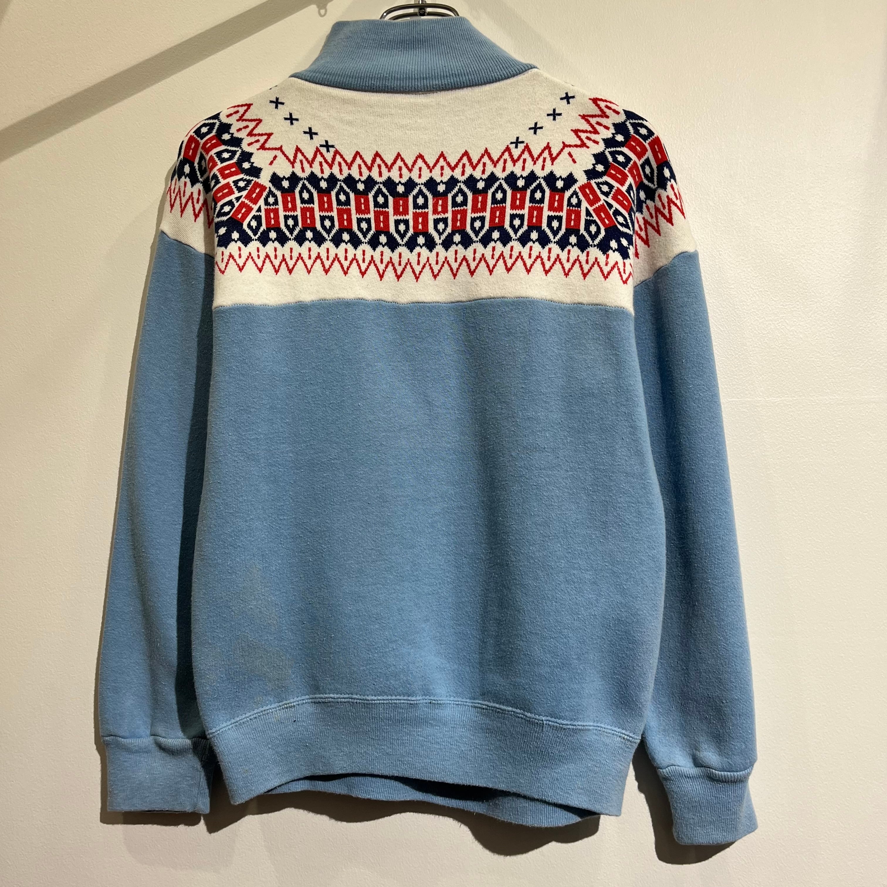 60～70s Snow Pattern Harf Zip Sweat 60～70年代 雪柄 ハーフジップ