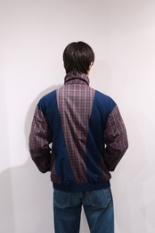 Gore-tex navy×check pattern jacket