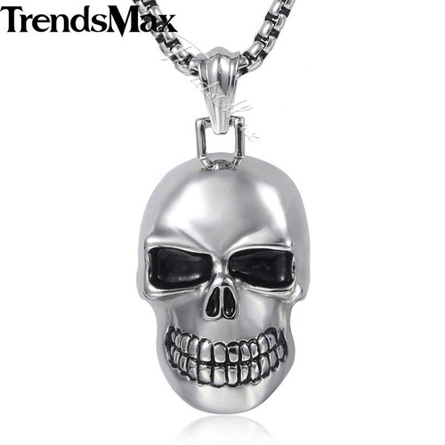 【送料無料】 メンズ ネックレス ペンダント 316L ステンレス ゴシック パンク スケルトン スカル ヒップホップ 20000638