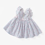 【即納】ふんわりスカートの肩フリルワンピース