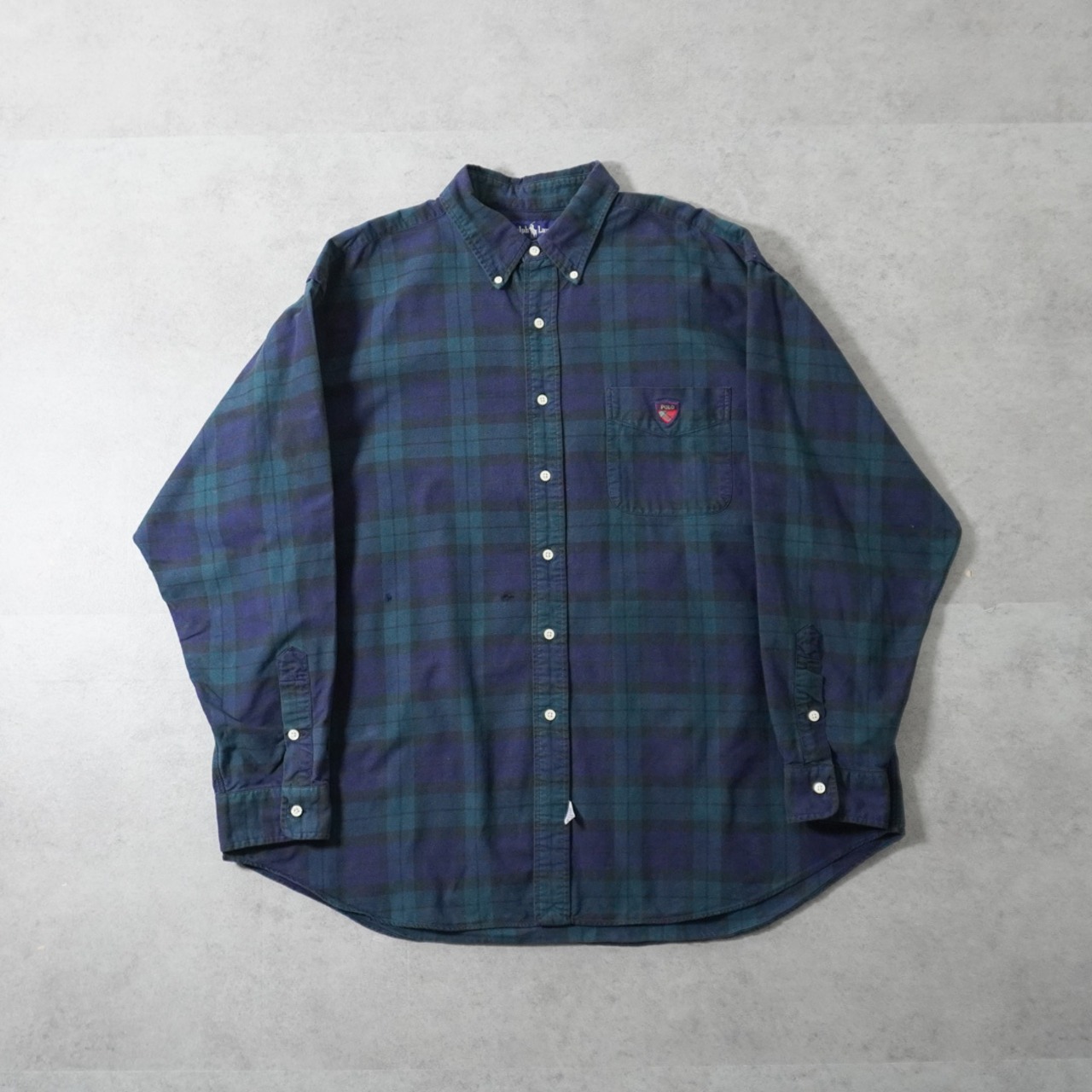 90s Ralph Lauren black watch "The Big Shirt" [XL] 古着 - 7