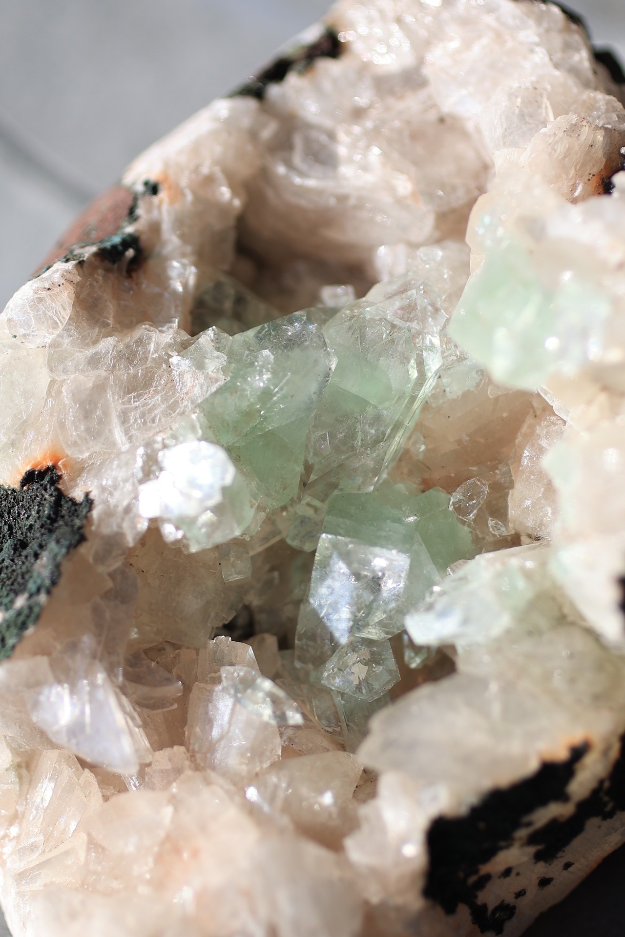 グリーンアポフィライト × ヒューランダイト Green Apophyllite × Heulandite | 天然石 原石 鉱物 パワーストーン | st00417