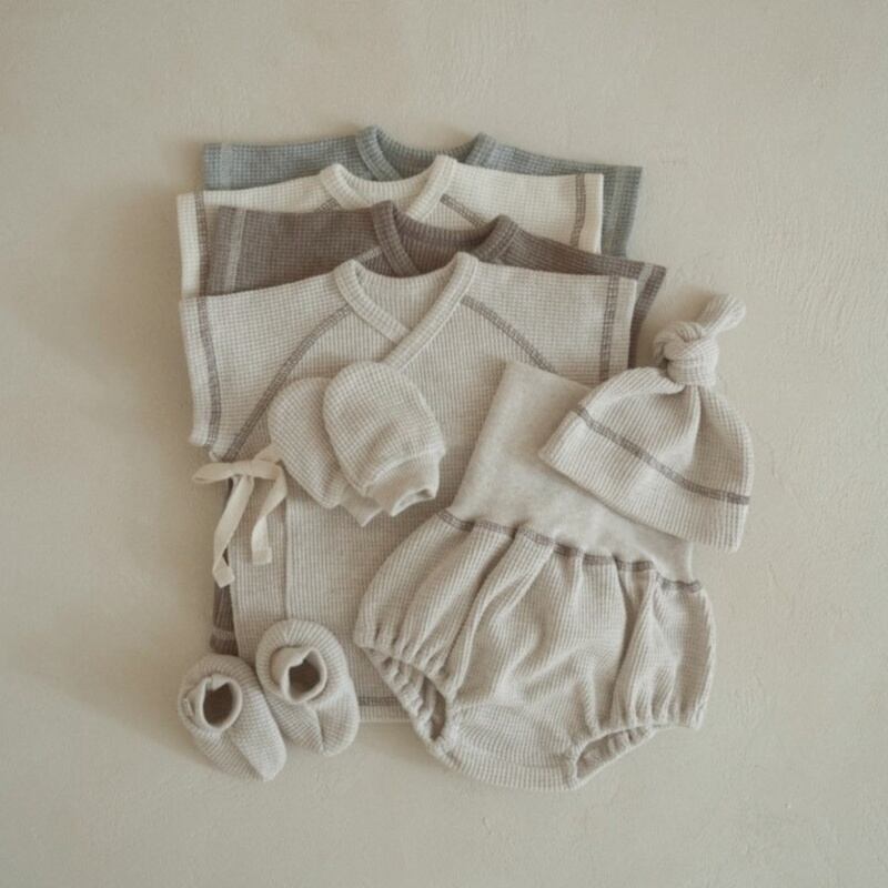 【BABY】ナチュラルワッフルトップス&ブルマ
