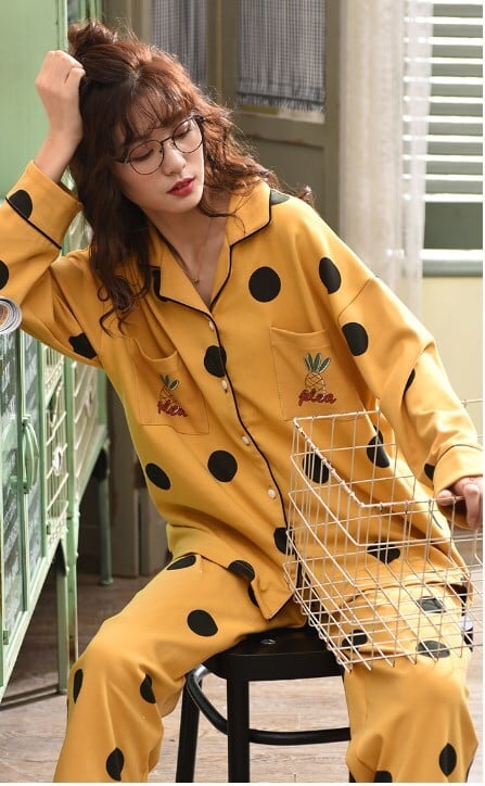 女性パジャマ春秋長袖夏薄い外国スタイルホームサービスツーピース