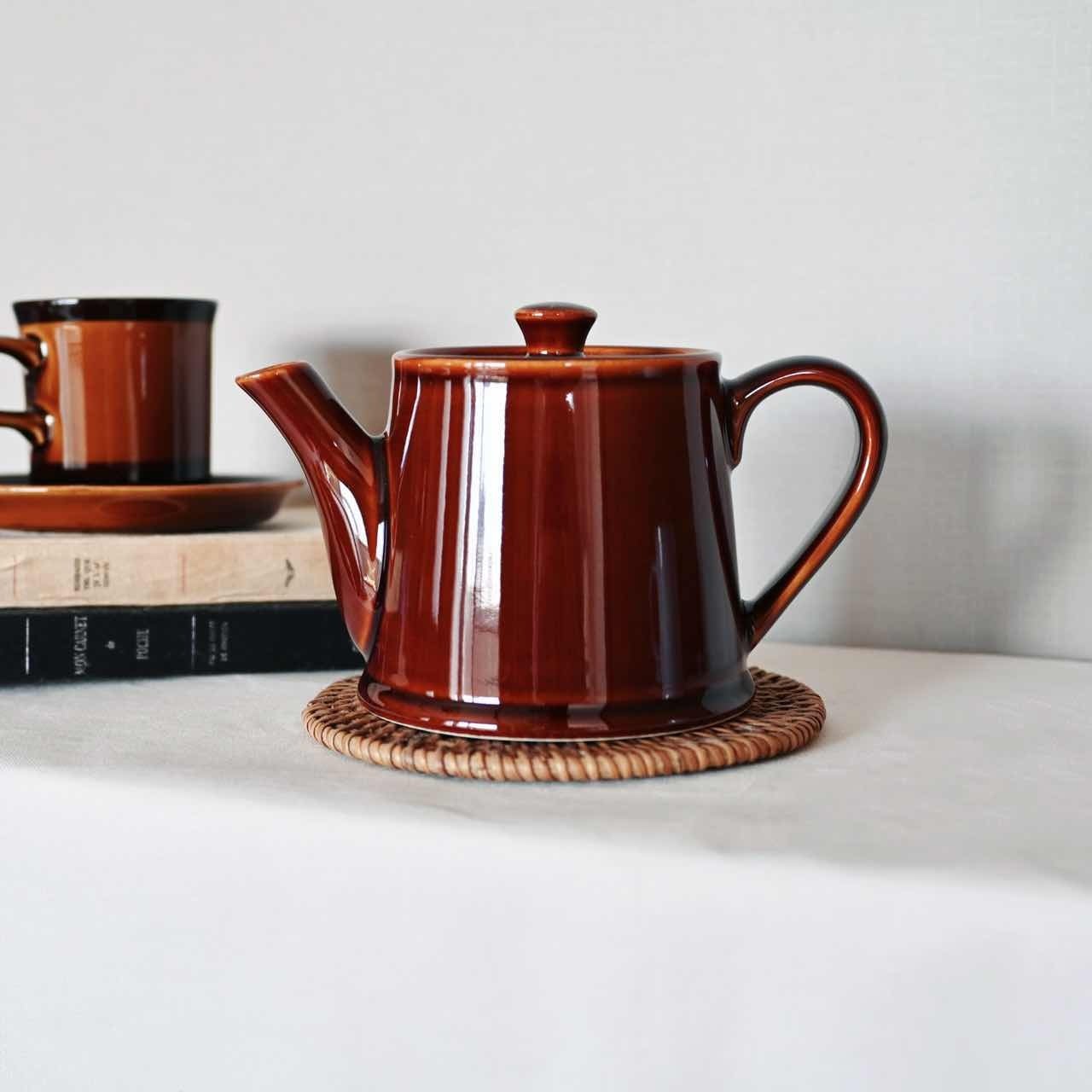 新品未使用 昭和レトロ 急須 赤茶色の陶器製 腫れぼったい 新品未使用 昭和レトロ 急須 赤茶色の陶器製 腫れぼったい