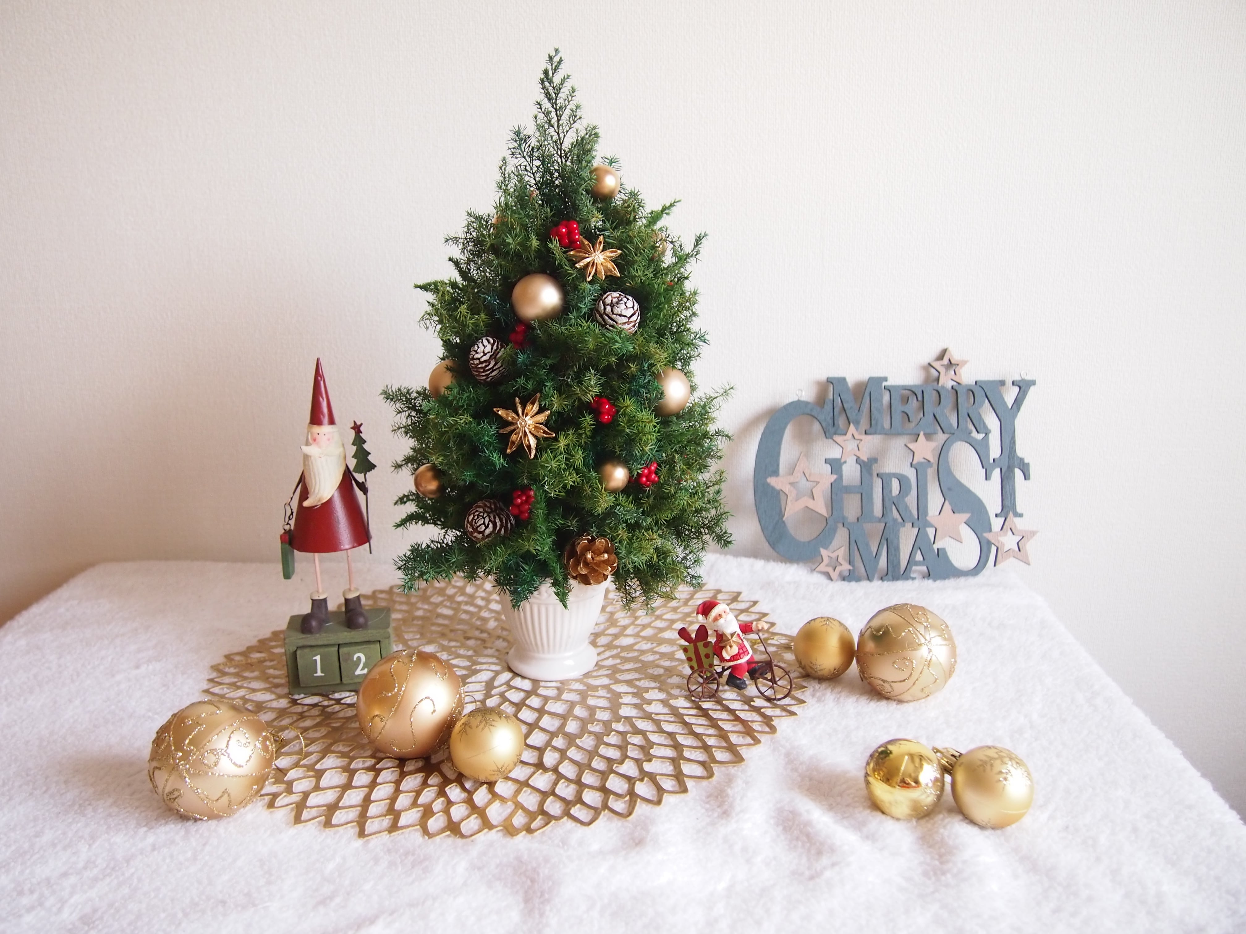 卓上に置ける♡プリザーブドフラワーの可愛いミニクリスマスツリー | Muguet Fleur(ミュゲフルール)