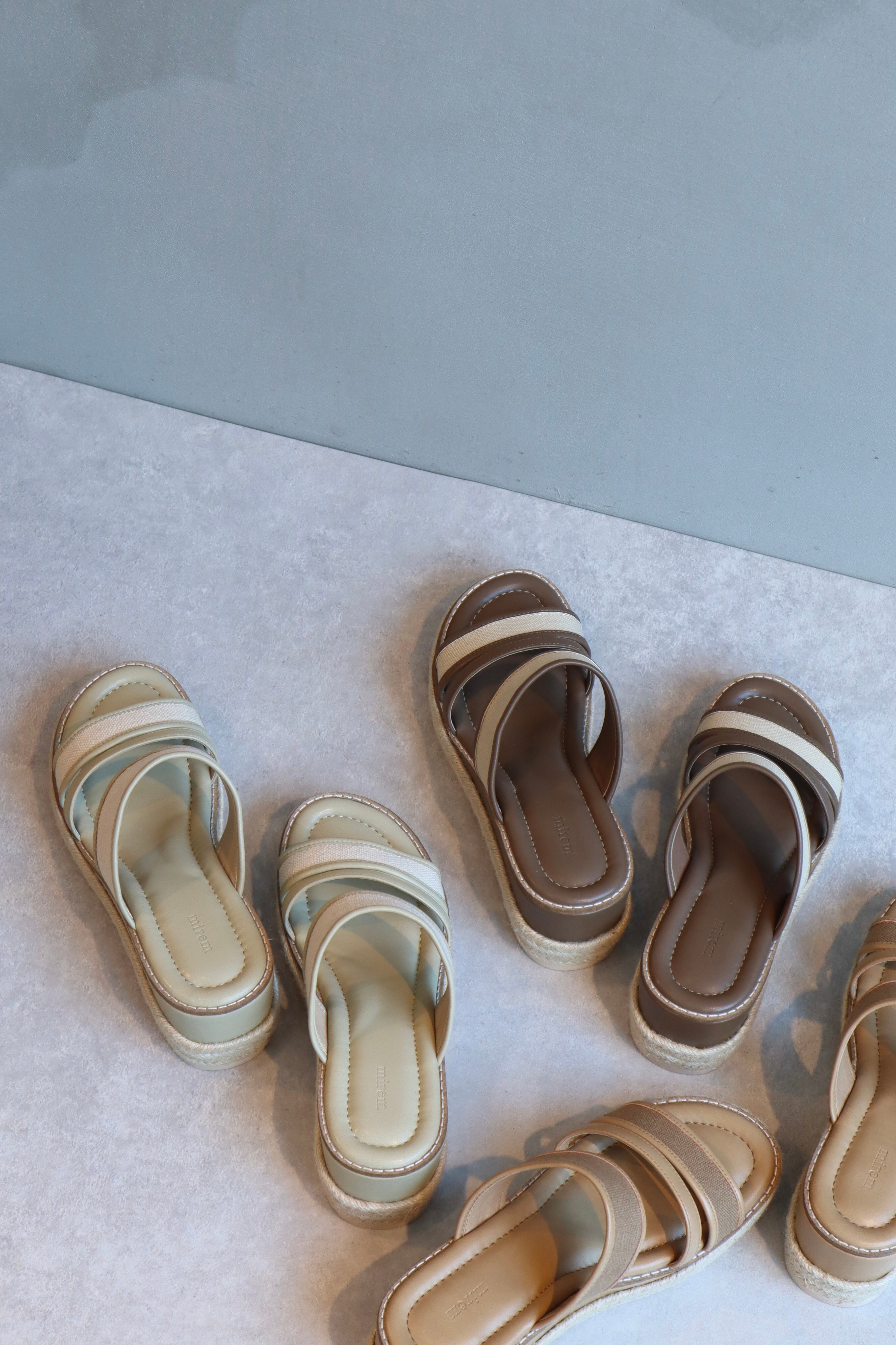 Bicolor jute sandals MOCHA