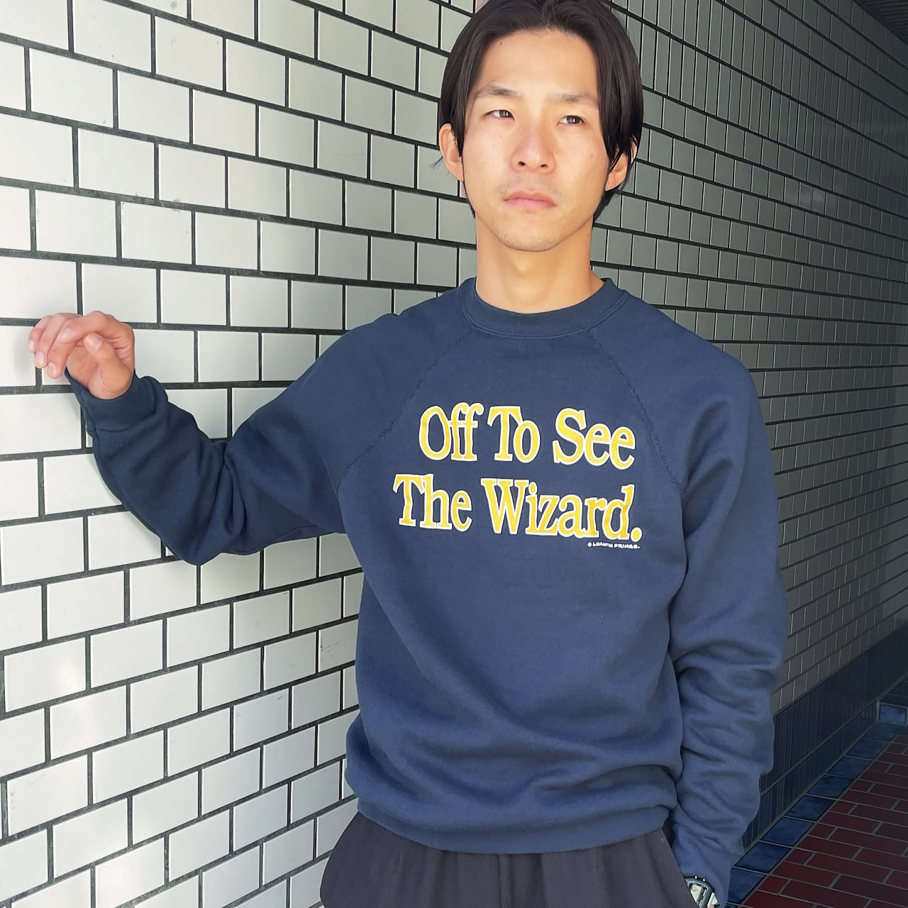 Wizard sweat│オズの魔法使い スウェット 古着 ネイビー Lサイズ