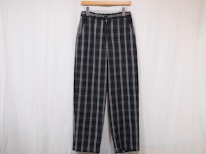 ULTERIOR”WOOL SHADOW CHECK EASY SLACKS BLACK”