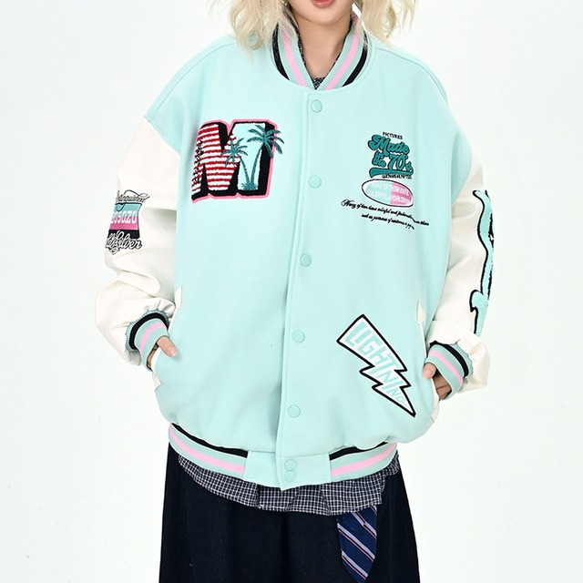 ライトニングワッペンスタジャン 2col   R01026