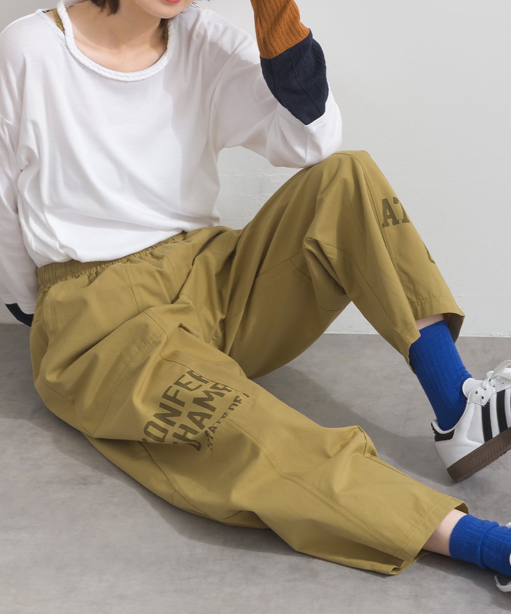 K261040 ロゴプリントツイルワークパンツ / Logo Print Twill Work