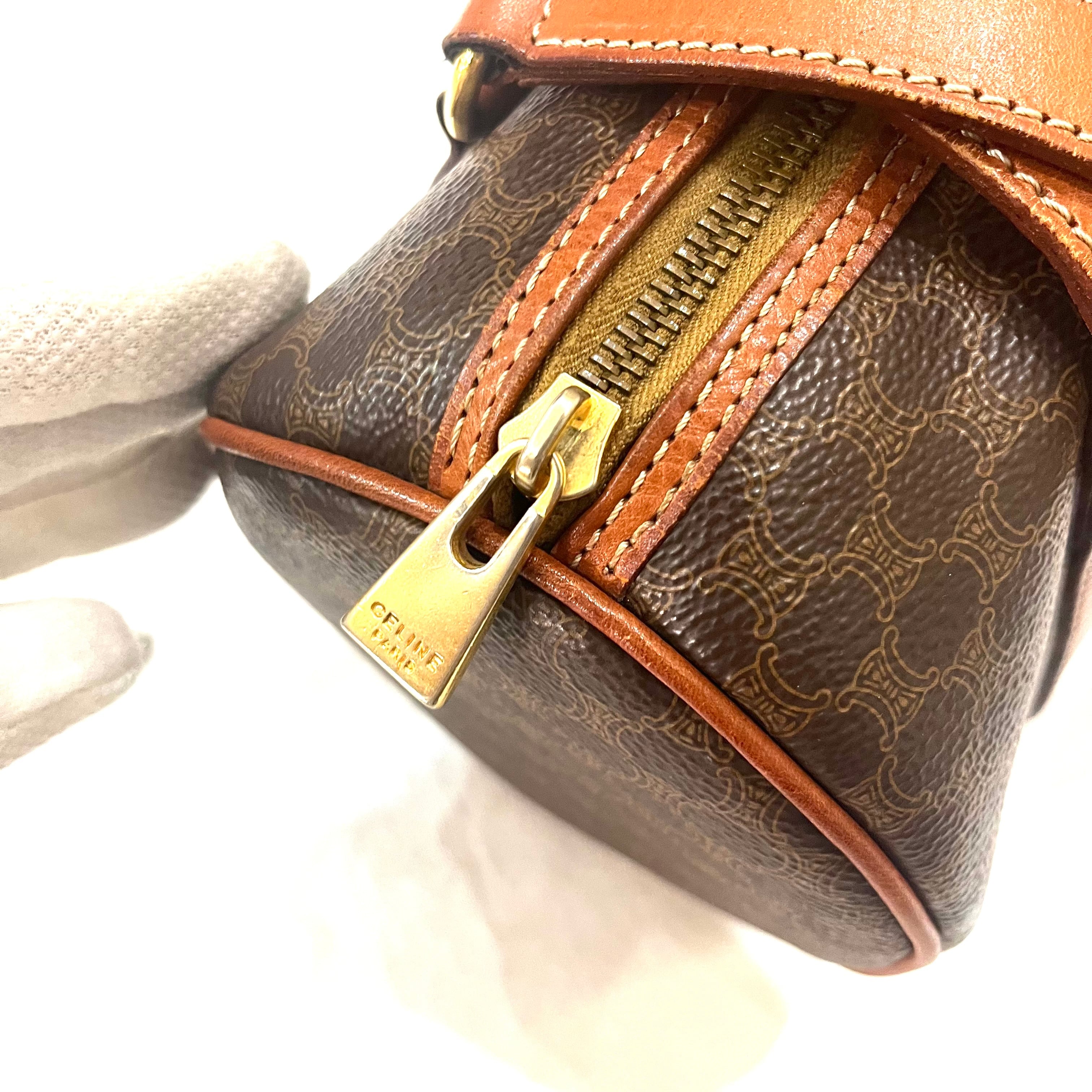 CELINE】2408 セリーヌ マカダムラウンドボストンショルダーバッグ
