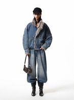 BOOGOOVOGUE Frank Denim Fur Puffer Jacket