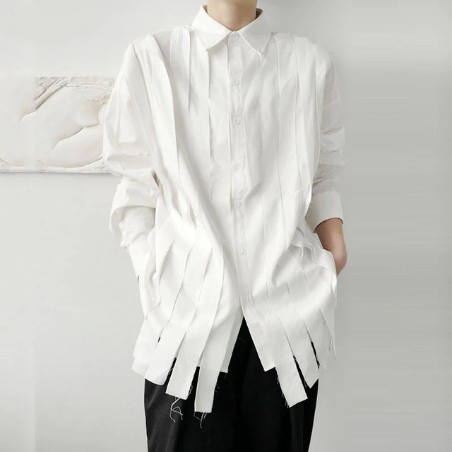 【TR0238】Tassel White Chick Shirt