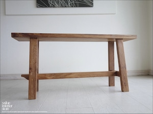 オールドチーク無垢材ベンチ UF9 長椅子 古材家具 一枚板 総無垢 ナチュラル 椅子 イス チェア シンプル 木製家具 世界三大銘木 幅100cm