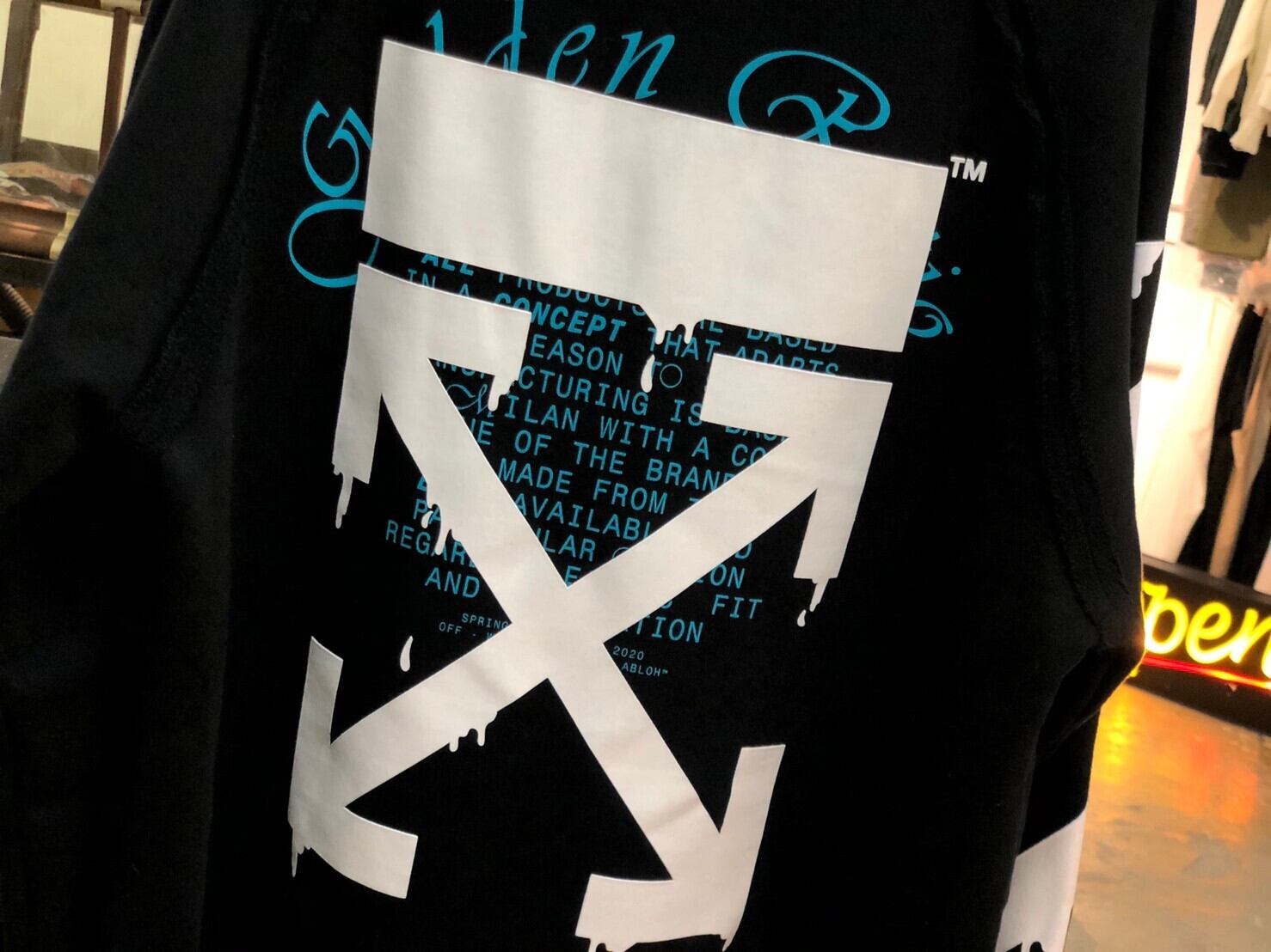 OFF-WHITE 20SS DRIPPING ARROWS INCOMP HOODIE BLACK XS 200JJ9946