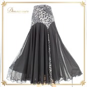 社交ダンス 衣装 スタンダード スカート レッスンウェア レディース 練習着 ACROSS 黒 ヒョウ柄 ブラック系 グレイ系 レース 透け感 上品 ショート丈 ダンススカート フレアスカート 可愛い おしゃれ 伸縮性 通気性 ヒョウ柄スカート 洗濯可 スポーツウェア ダンスレッスン 体型カバー 着回し 楽ちん 休日用