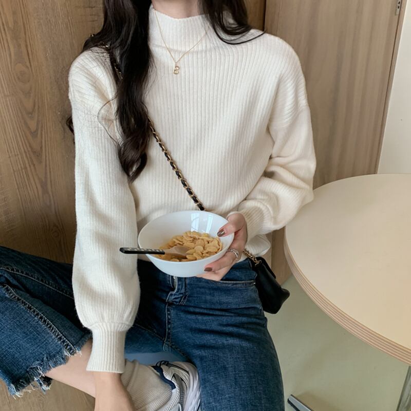 スプリングオータムスタイルホワイトシャツ セーター レディースルーズ 春物 秋物 試着室37981758014