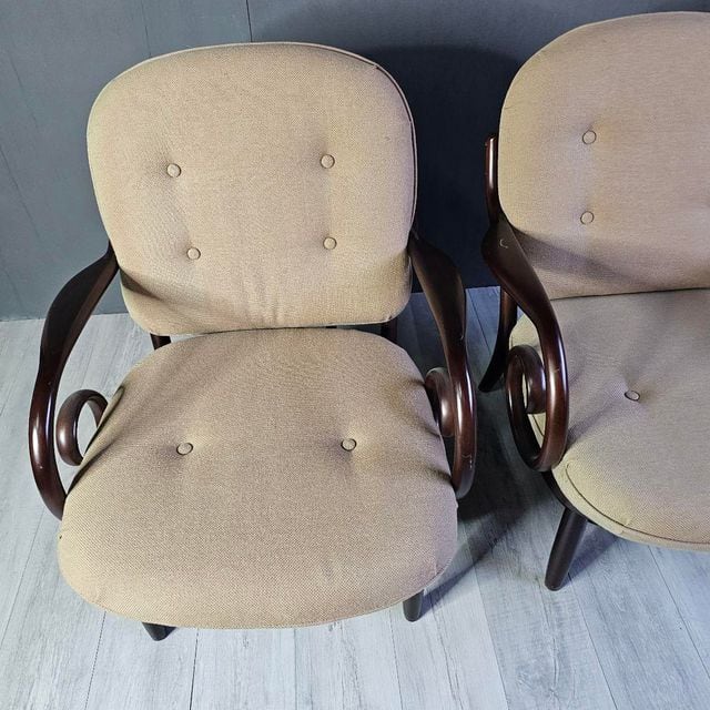 高級家具　IDC 大塚　秋田木工　ラタン　曲げ木　アームチェア　2脚セット　YZ 高級家具IDC 大塚秋田木工ラタン曲げ木アームチェア2脚セットYZ