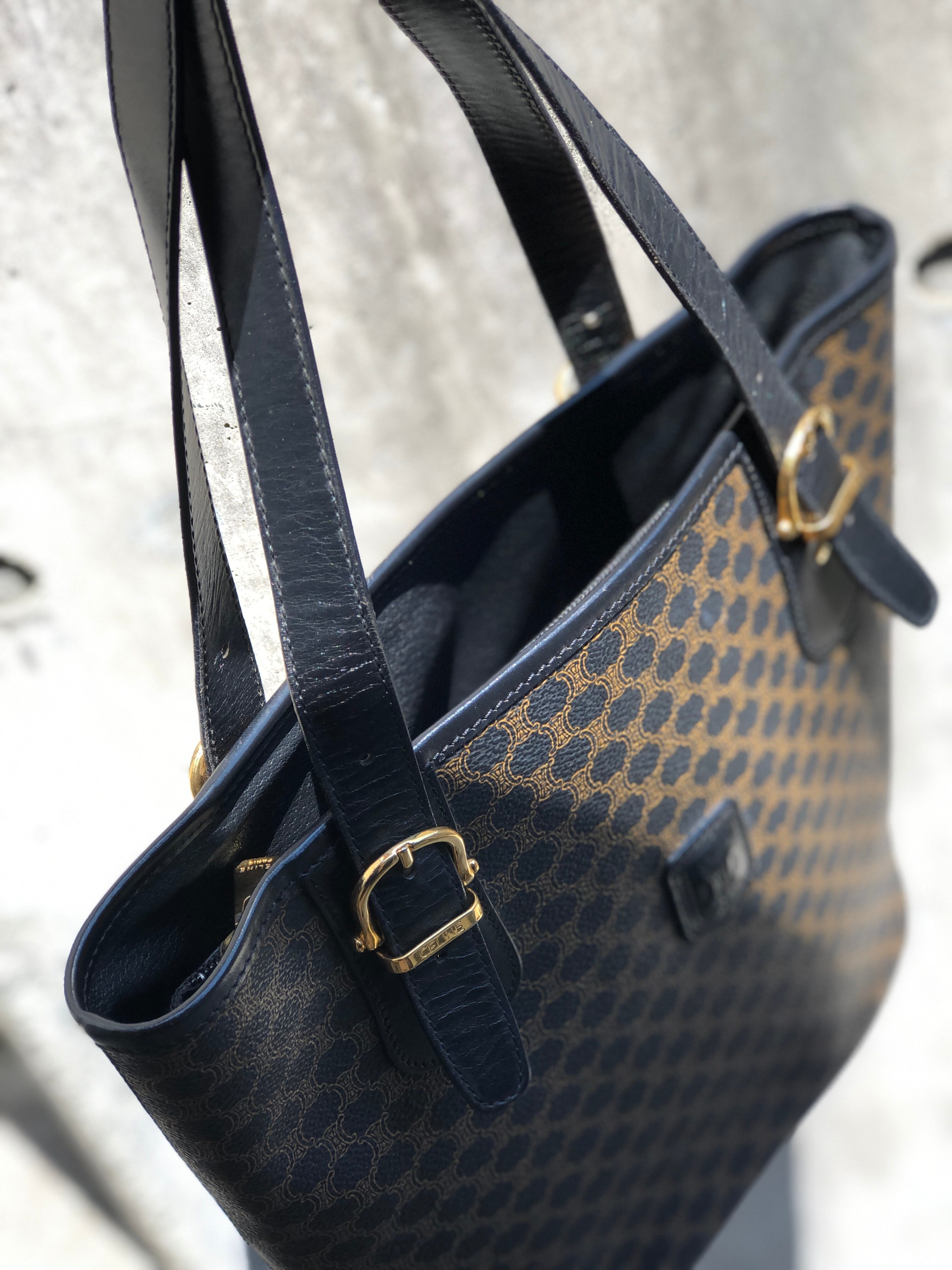日本直送 名牌中古包 】CELINE セリーヌ マカダム ブラゾン型押し
