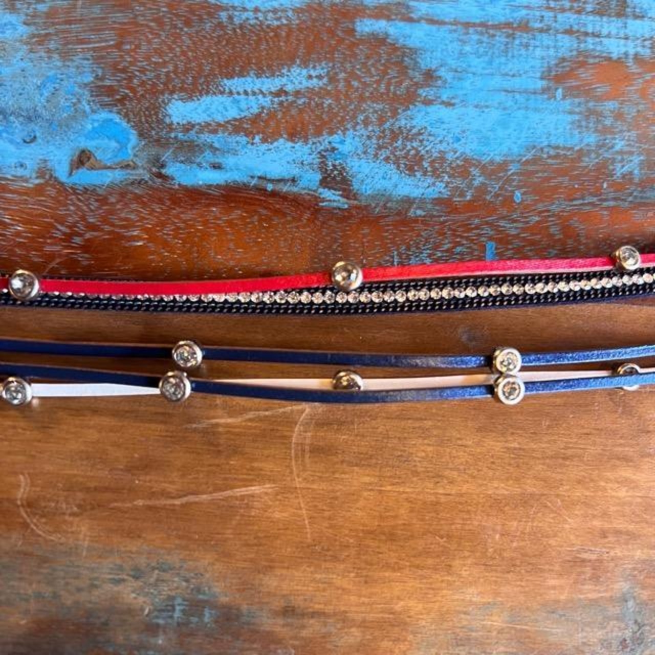 TOPANGA Accessory　ブルーチャームレザーブレスレット　アクセサリー　ブレスレット　レザー　小物　夏コーデ