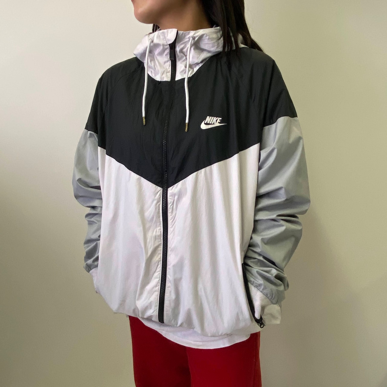 NIKE ナイキ ワンポイントロゴプリント ナイロンジャケット パーカー 