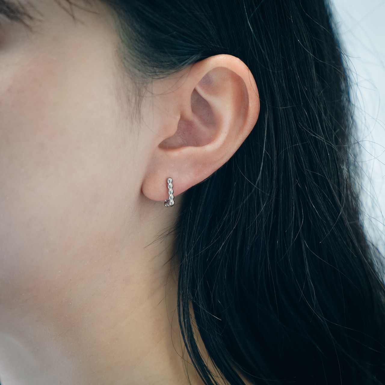 ワンタッチピアス スクエアボール サージカルステンレス SUS304