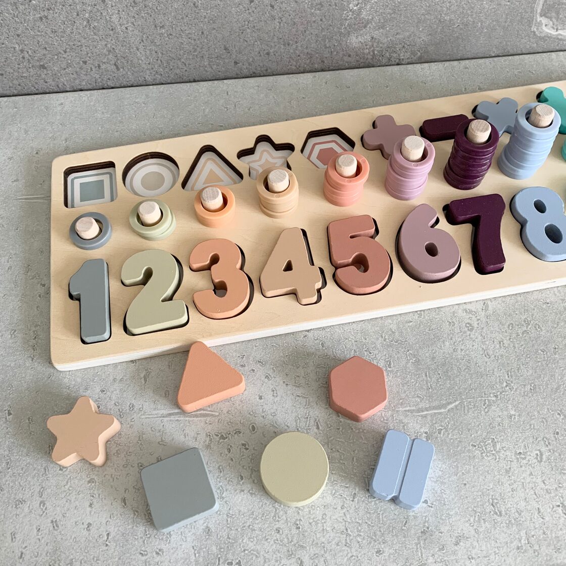 wooden toy 型はめパズル 木のおもちゃ モンテッソリー 知育玩具 数字 