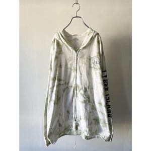 -ART ON TS- tie dye cotton zip hoodie jacket