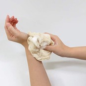 東和産業 ボディタオル ピュエラル 綿麻タオル ややかため 約24×100cm 34732