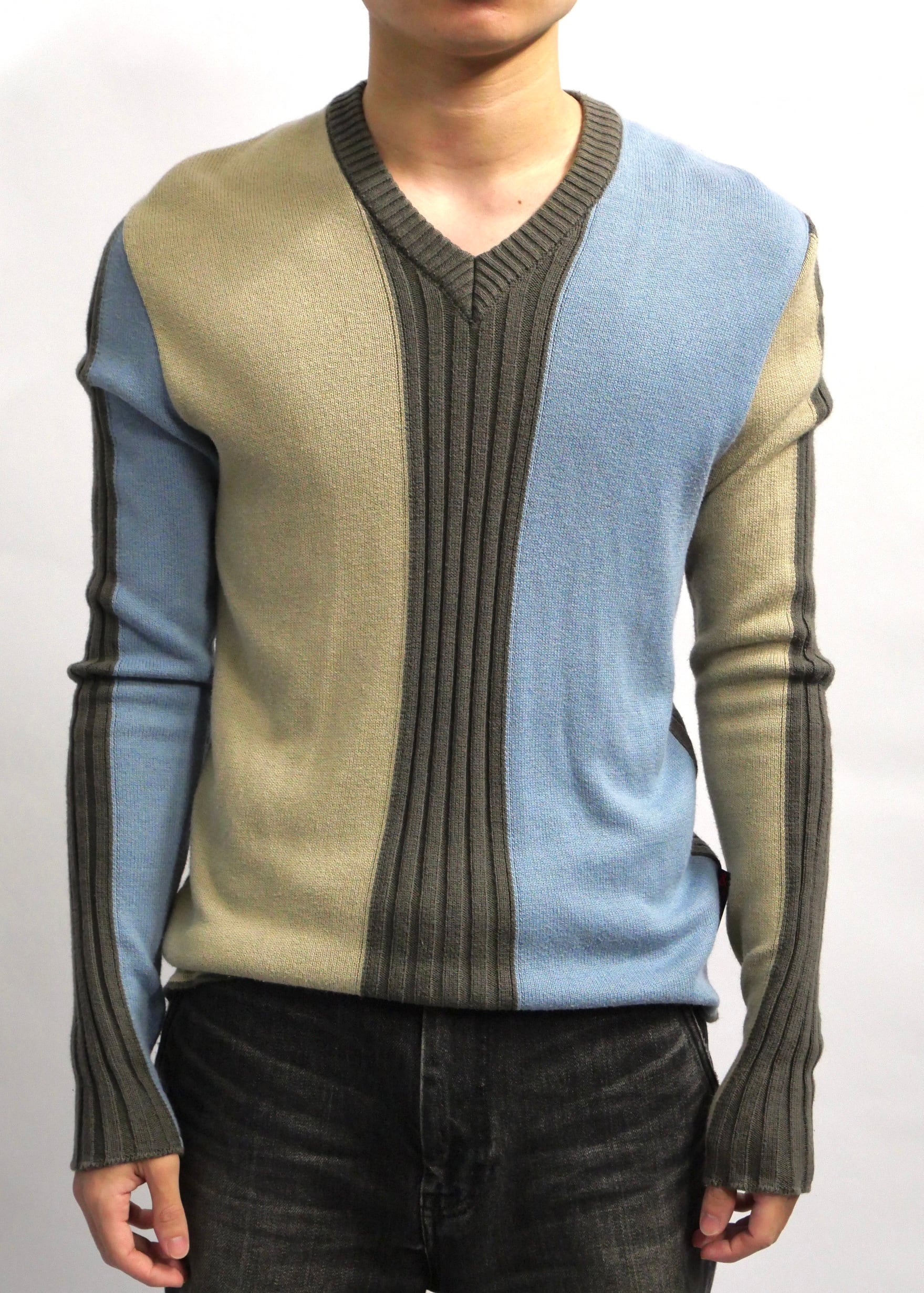 "& Dolce&Gabbana" tri color rib knit