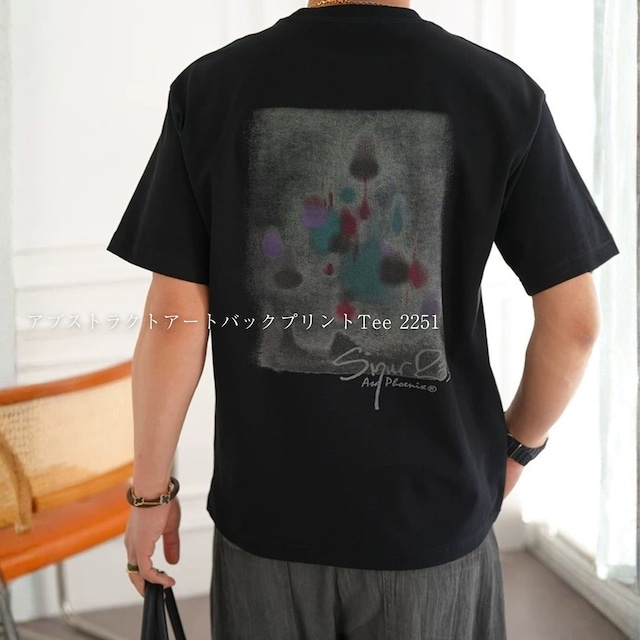 アブストラクトアートバックプリントTee 2251