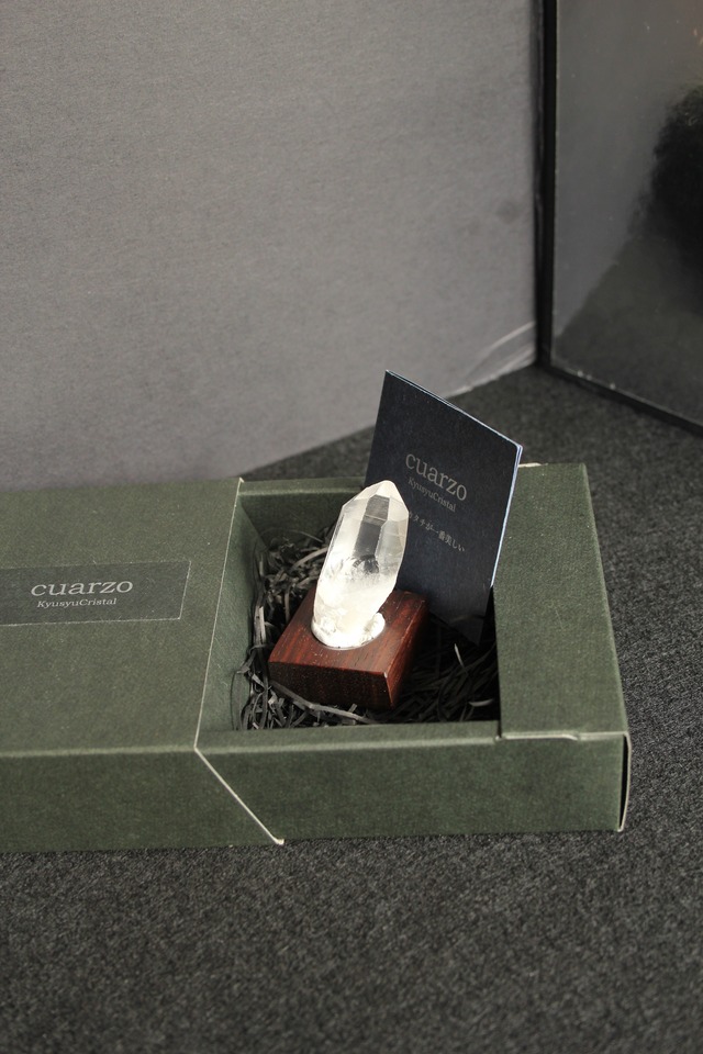 【1202】宮崎クリスタル ローズウッドベース小