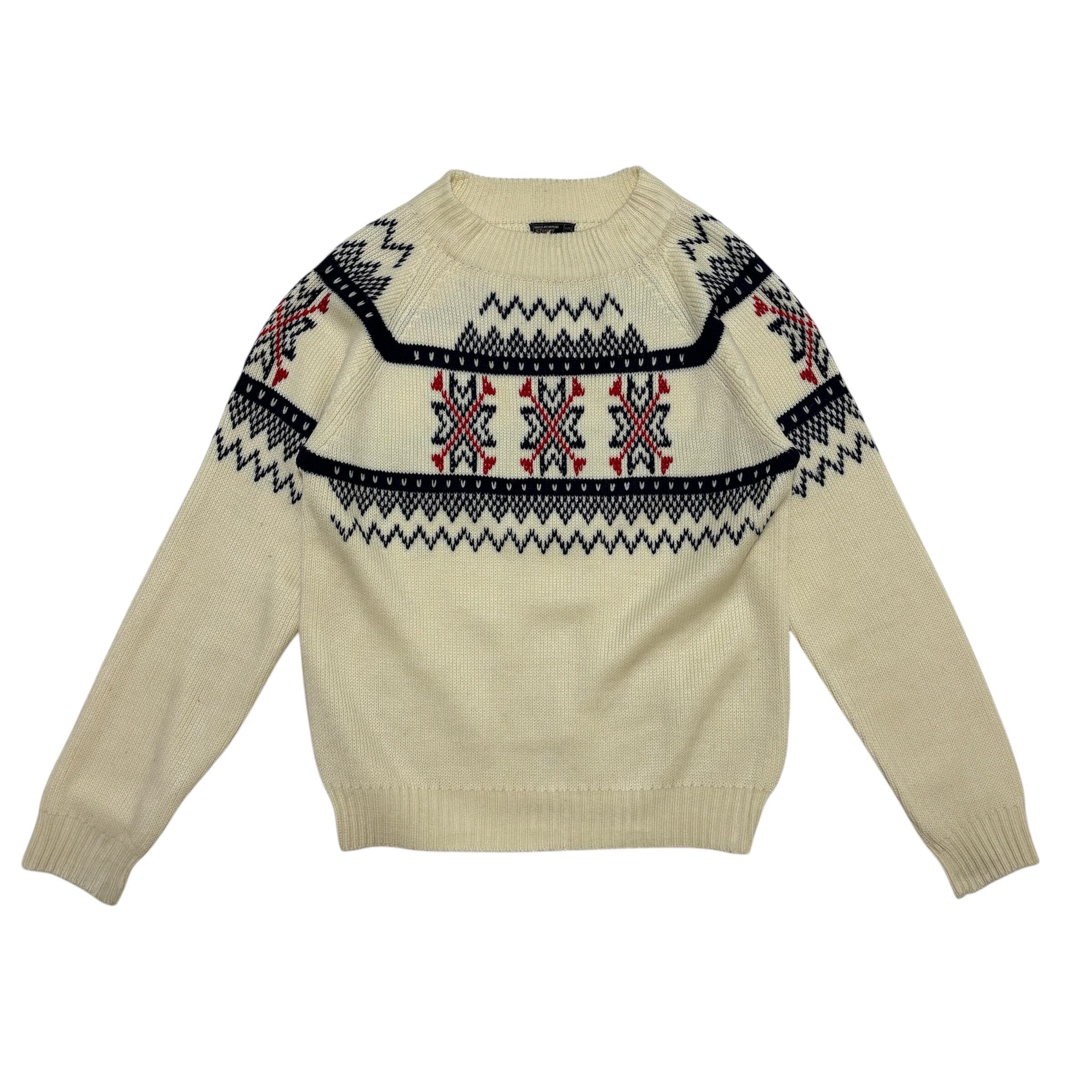 中古 JCペニー JCPenney ジェーシーペニー セーター クリーニング済み 70s 80s モックネック ノルディック柄 アクリル