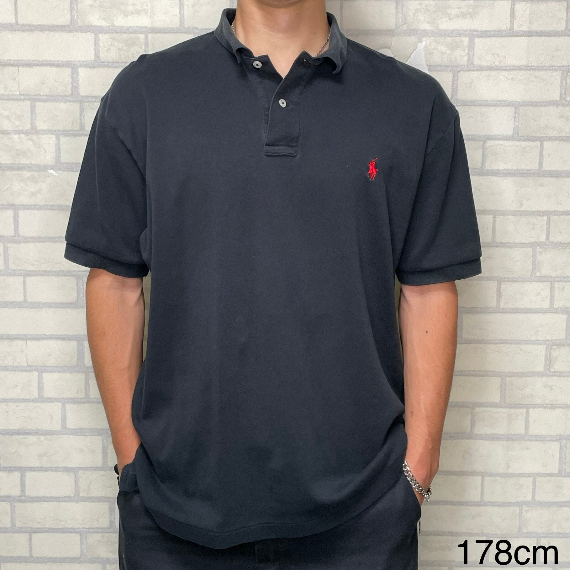 POLO RALPH LAUREN 半袖ポロシャツ L NEW YORK 黒色 polo t シャツ