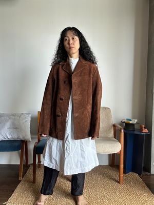 Vintage bark brown スエードレザー jacket