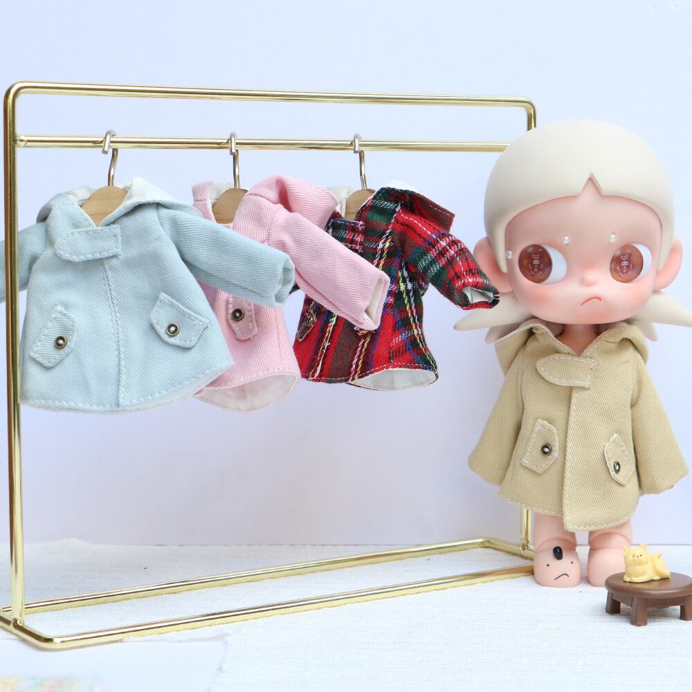 Zsiga/1/8ぬいぐるみ用 秋冬フード付き アウター チェック柄/無地